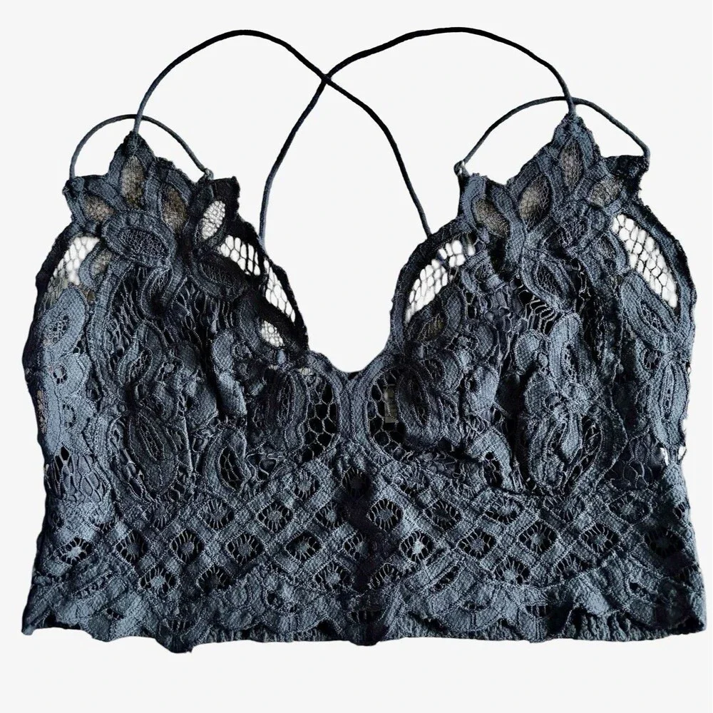 Intimately Free People One Adella Longline Bralette Black Size Medium NWOT